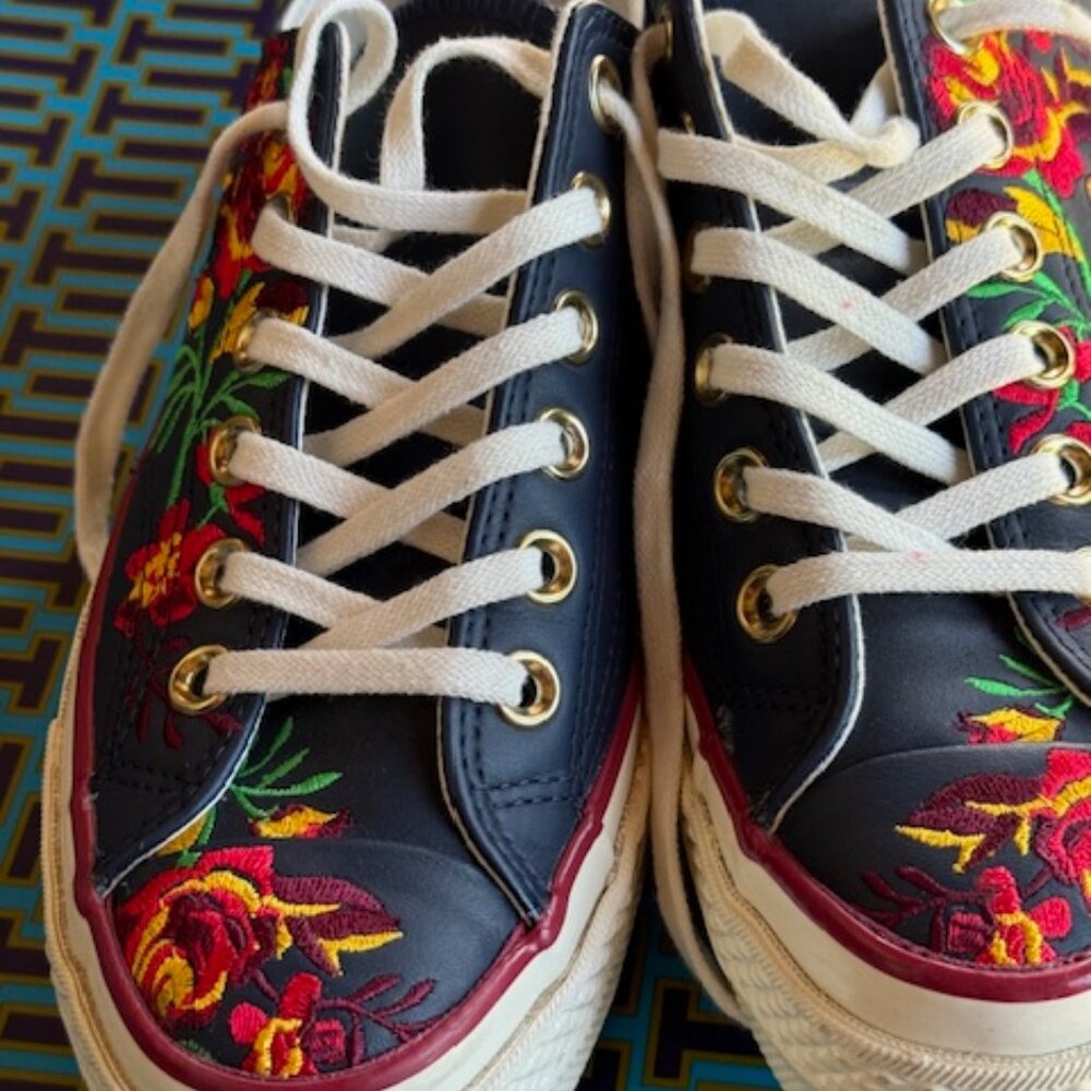 Converse Chuck Taylor Floral Design Embroidered Sneakers